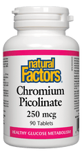 Load image into Gallery viewer, Natural Factors Chromium Picolinate 250mcg 90 Tablets
