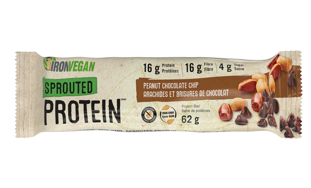 Iron Vegan Peanut Chocolate Chip Protein Bar 64g