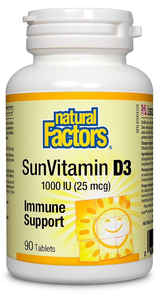Natural Factors Vitamin D3 1000 IU 90 Tablets