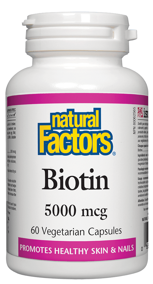 Natural Factors Biotin 5000mcg 60 Vegetarian Capsules