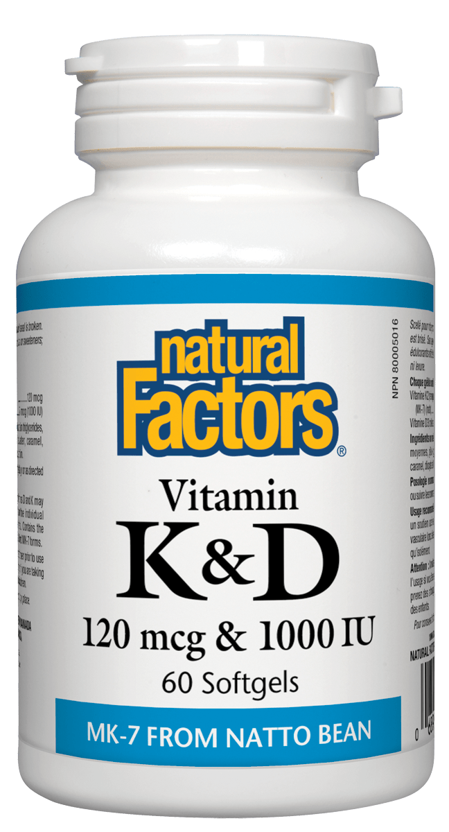 Natural Factors Vitamin K2 and D3 60 Softgels
