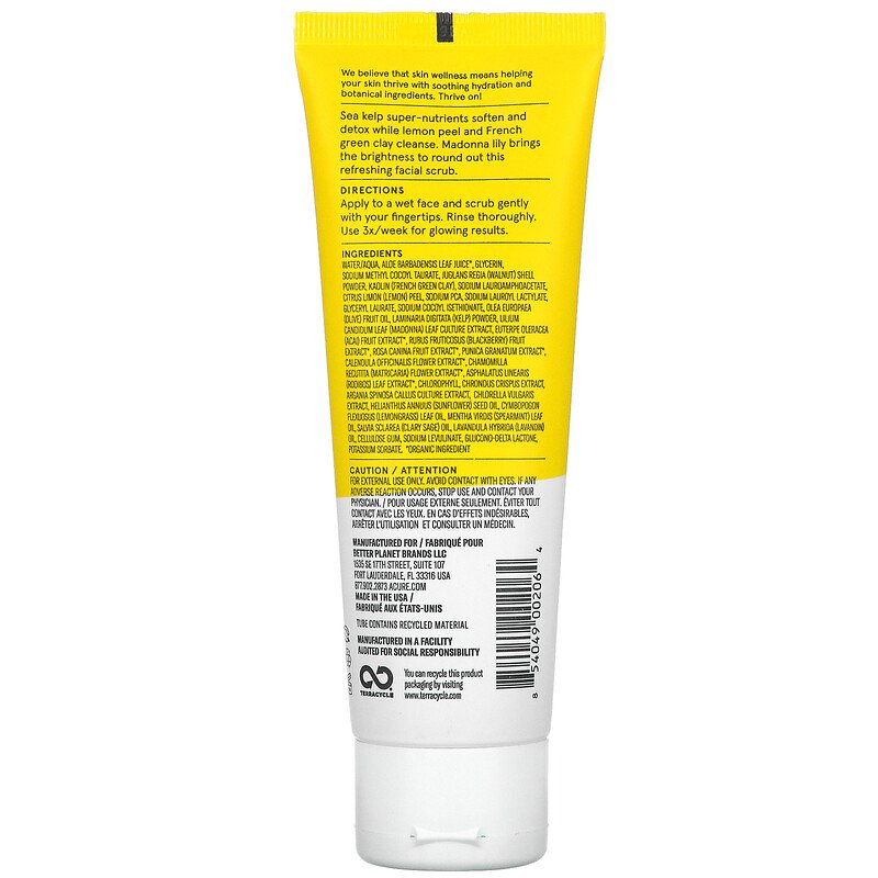 Acure Brightening Facial Scrub 118ml