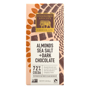 Endangered Species Dark Chocolate Almond Sea Salt Bar 85g
