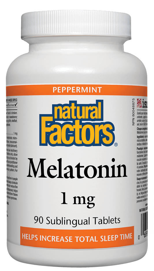 Natural Factors Melatonin 1mg Mint Flavour 90 sublingual tabs