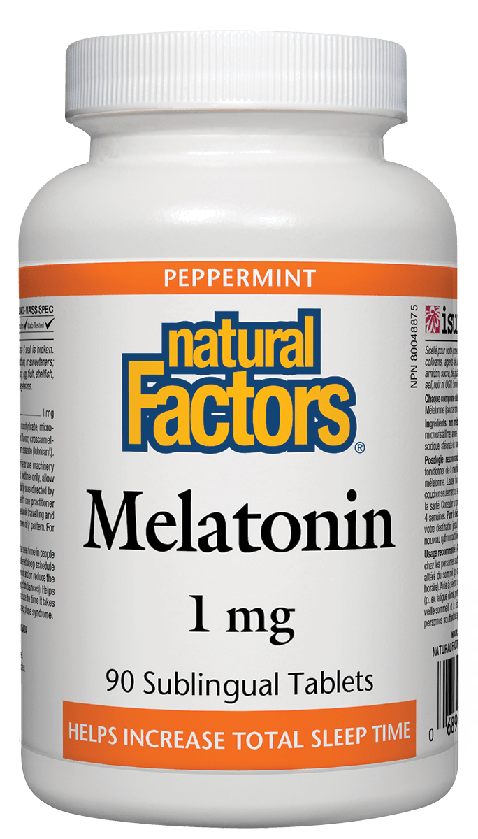 Natural Factors Melatonin 1mg Mint Flavour 90 sublingual tabs