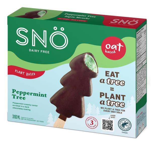 SNO Oat Based Peppermint Chocolate Tree 90g 3 Bars