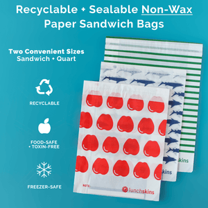 Lunchskins Apple Recyclable Non-Wax Paper Sandwich Bags 50 Pack