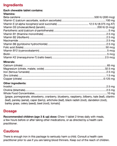 Natural Factors Big Friends Chewable Multivitamin and Minerals Jungle Berry Flavour 60 Chewable Tablets