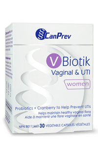 CanPrev V-Biotik Vaginal &amp; UTI 30 Vegetarian Capsules