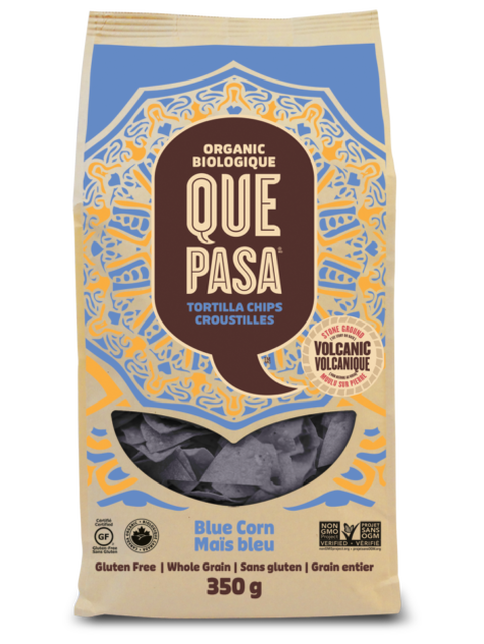 Que Pasa Organic Blue Tortilla Chips 350g