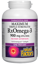 Load image into Gallery viewer, Natural Factors Rx Omega-3 Maximum Triple Strength 900 mg 150 Softgels
